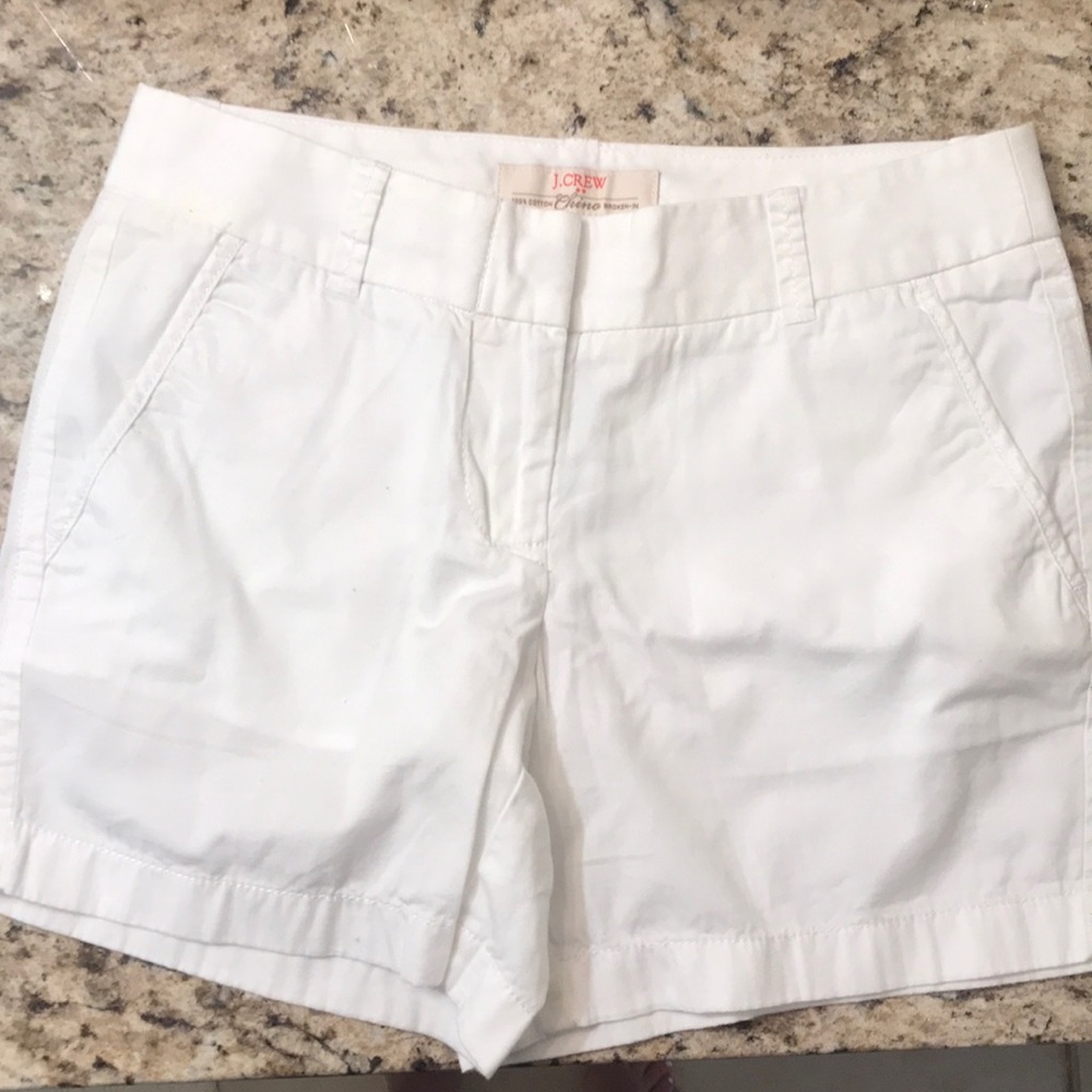 J Crew Chino 5’ white shorts